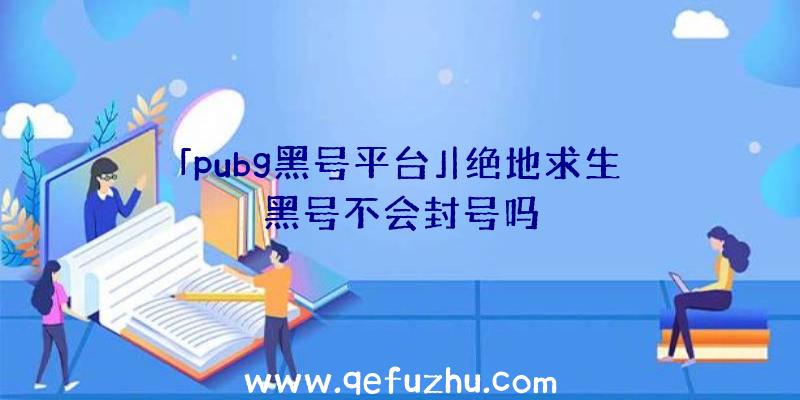 「pubg黑号平台」|绝地求生黑号不会封号吗